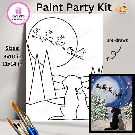 Christmas Buddies DIY Canvas Paint Party Kit