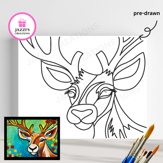 DIY Canvas Paint Party Kit - Reindeer