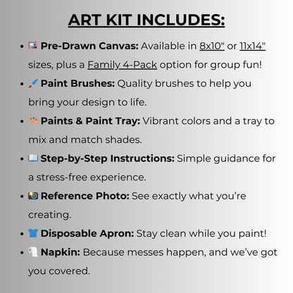 DIY Canvas Paint Party Kit - Peppermint Elf