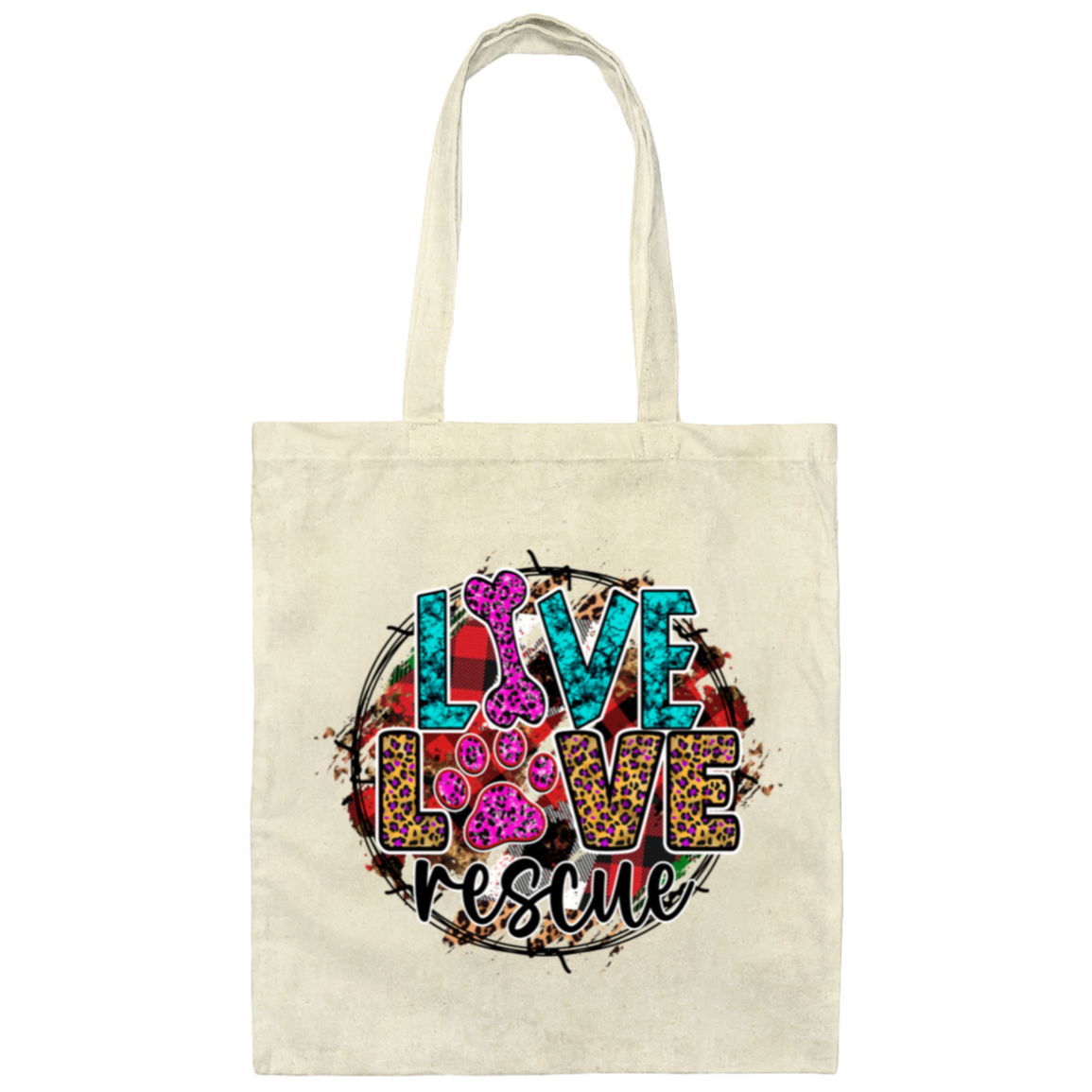 Live Love Rescue Canvas Tote Bag