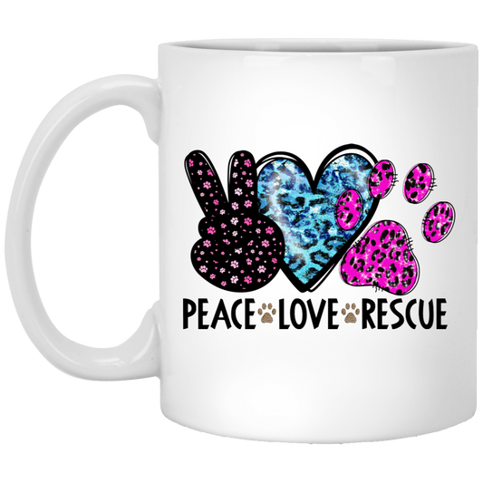 Peace Love Rescue Mug