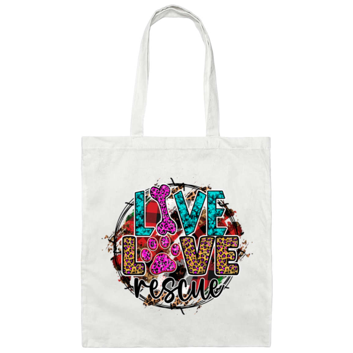 Live Love Rescue Canvas Tote Bag