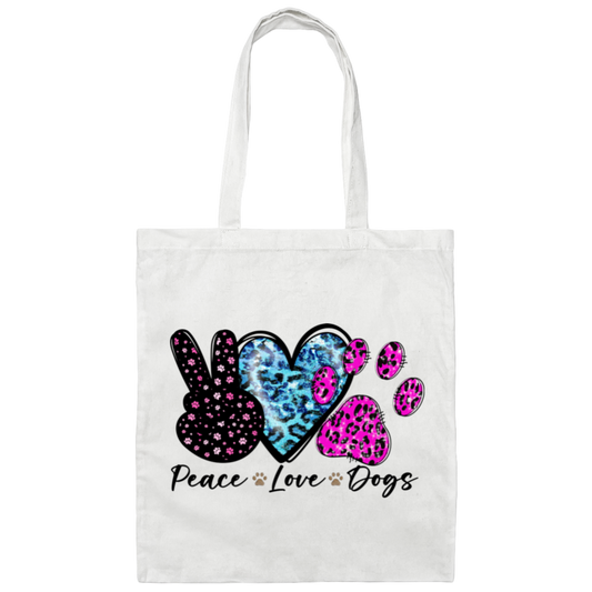 Peace Log Dogs Canvas Tote Bag