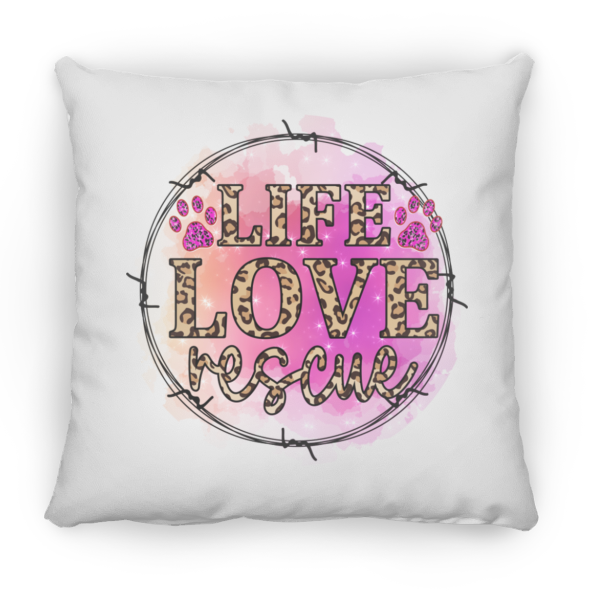 Life Love Rescue Square Pillow