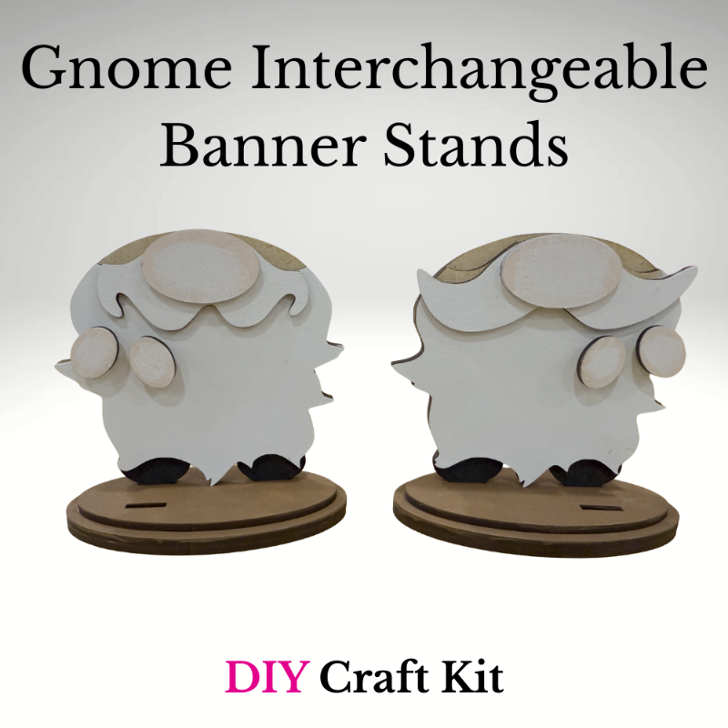 wooden gnome banner stands base