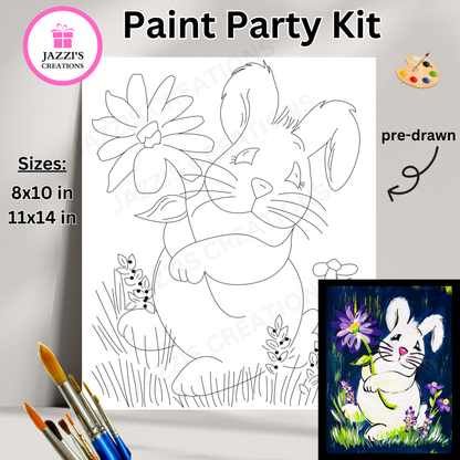 DIY Canvas Paint Party Kit - Hippity Hoppity Bunny