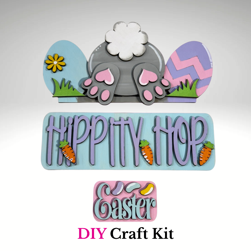 DIY Hippity Hop Easter Bunny Farmhouse Truck Insert – Interchangeable Wooden Spring Paint Kit
