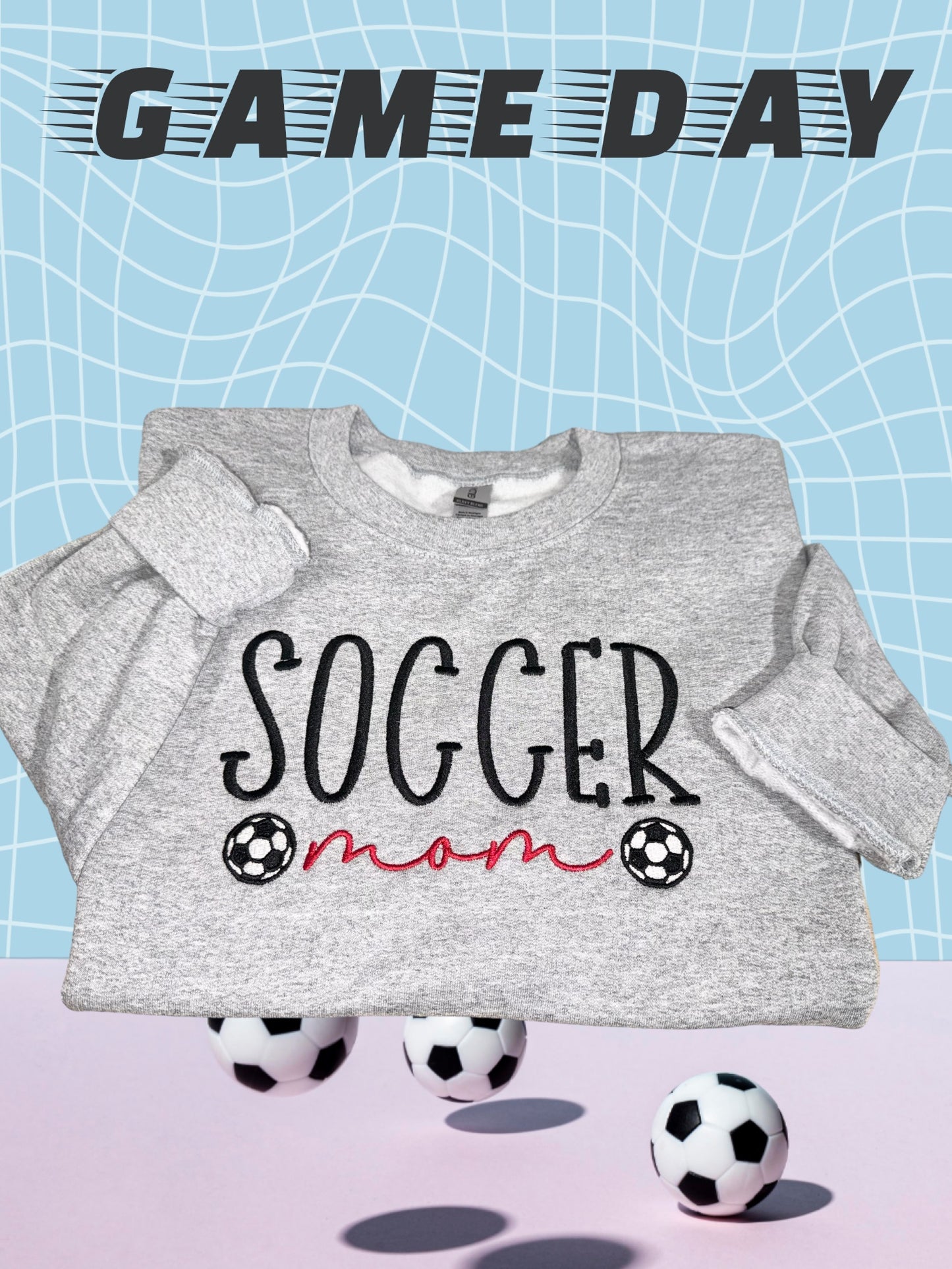 Embroidered Soccer Mom Sweatshirt