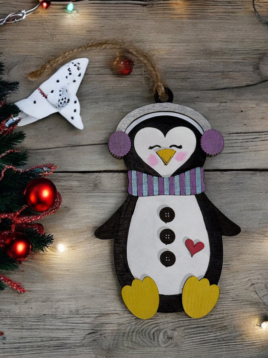 Pop Out Build Your Own Ear Muffs Penguin Ornament Kit