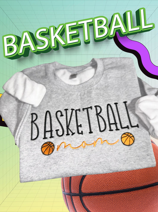 Embroidered Basketball Mom Sweatshirt