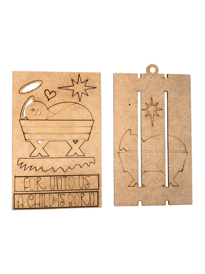 Pop Out Build Your Own Baby Jesus Pallet Ornament Kit