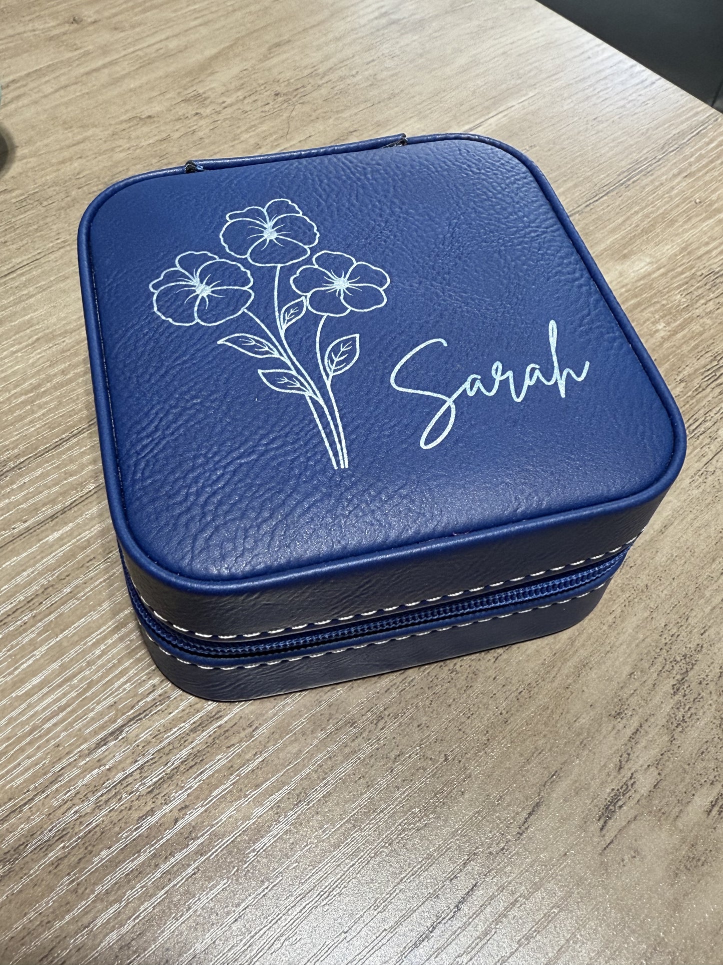 Personalized Leather Travel Jewelry Box