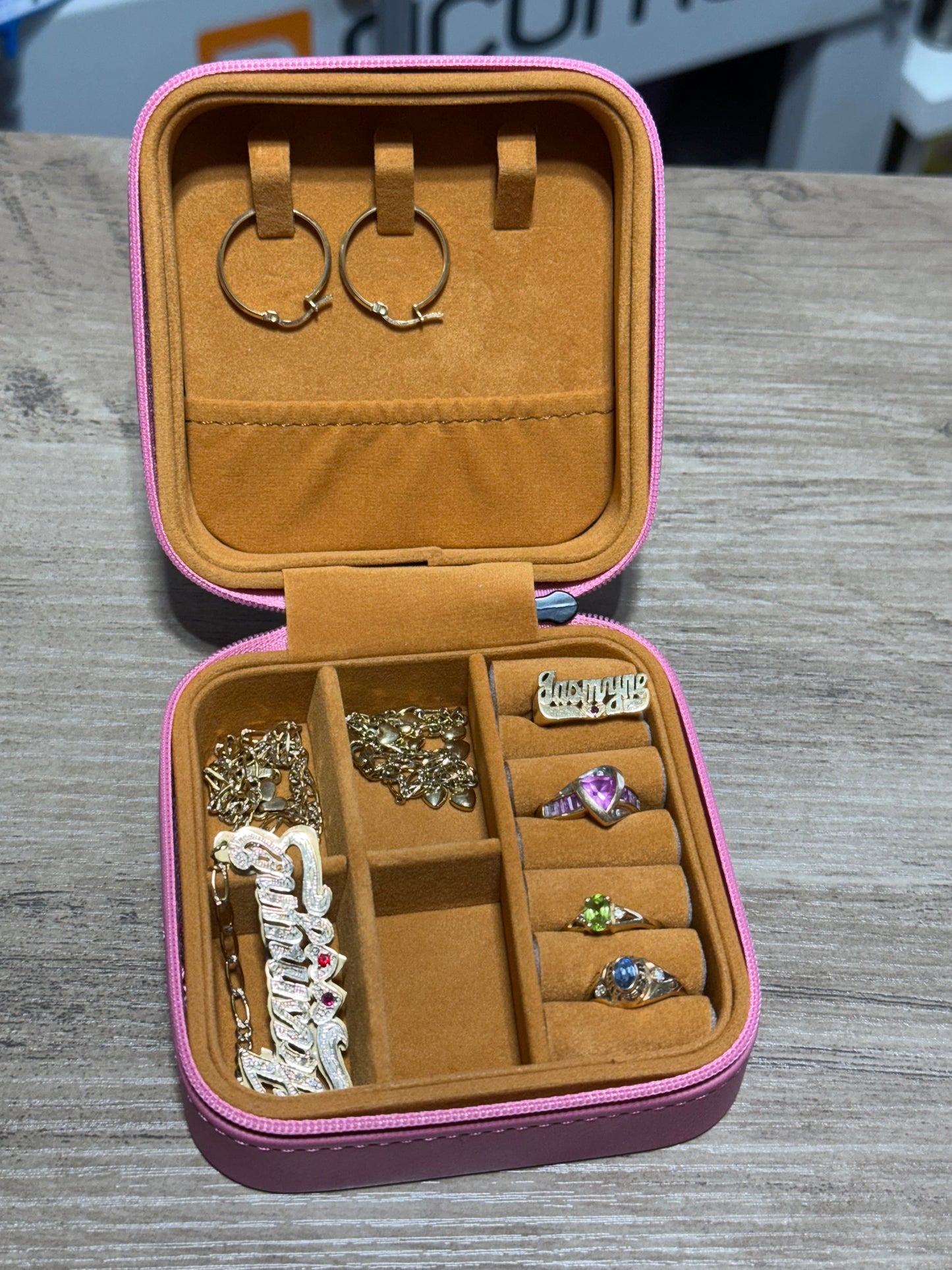 Personalized Leather Travel Jewelry Box