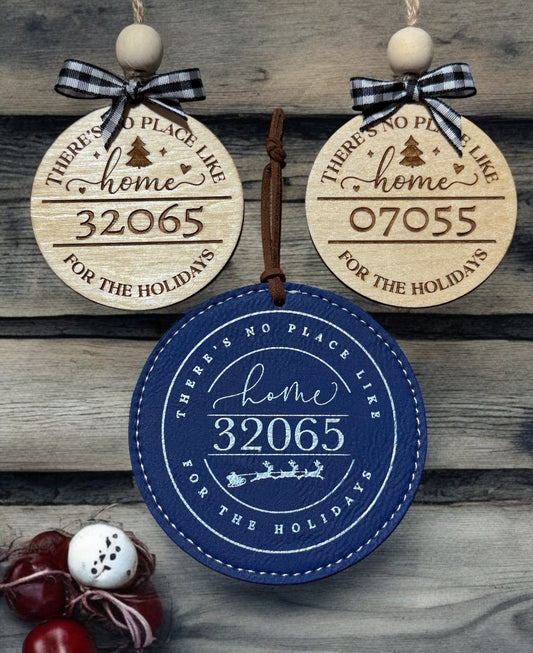 There's No Place Like Home Personalized Zip Code Ornament