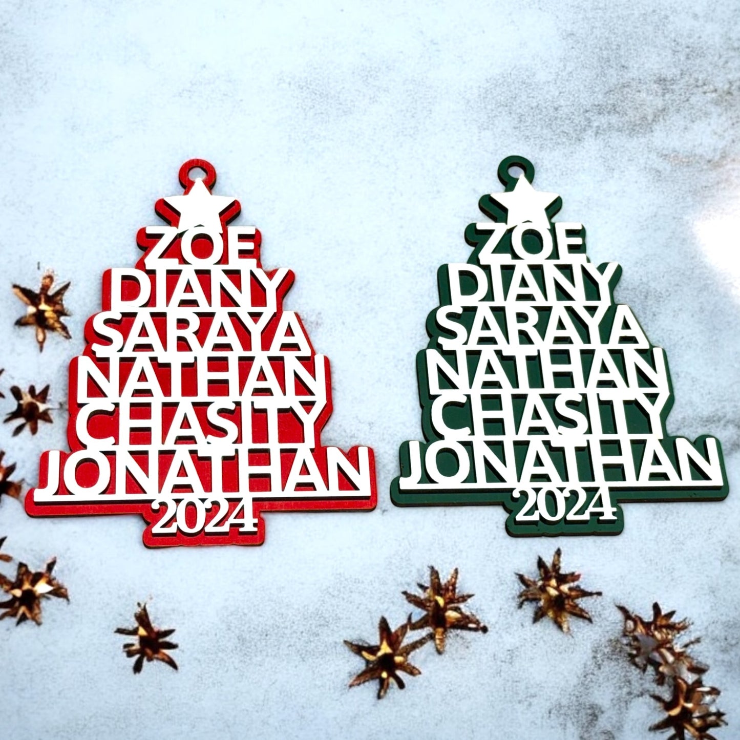 Personalized Family Name Christmas Tree Ornament