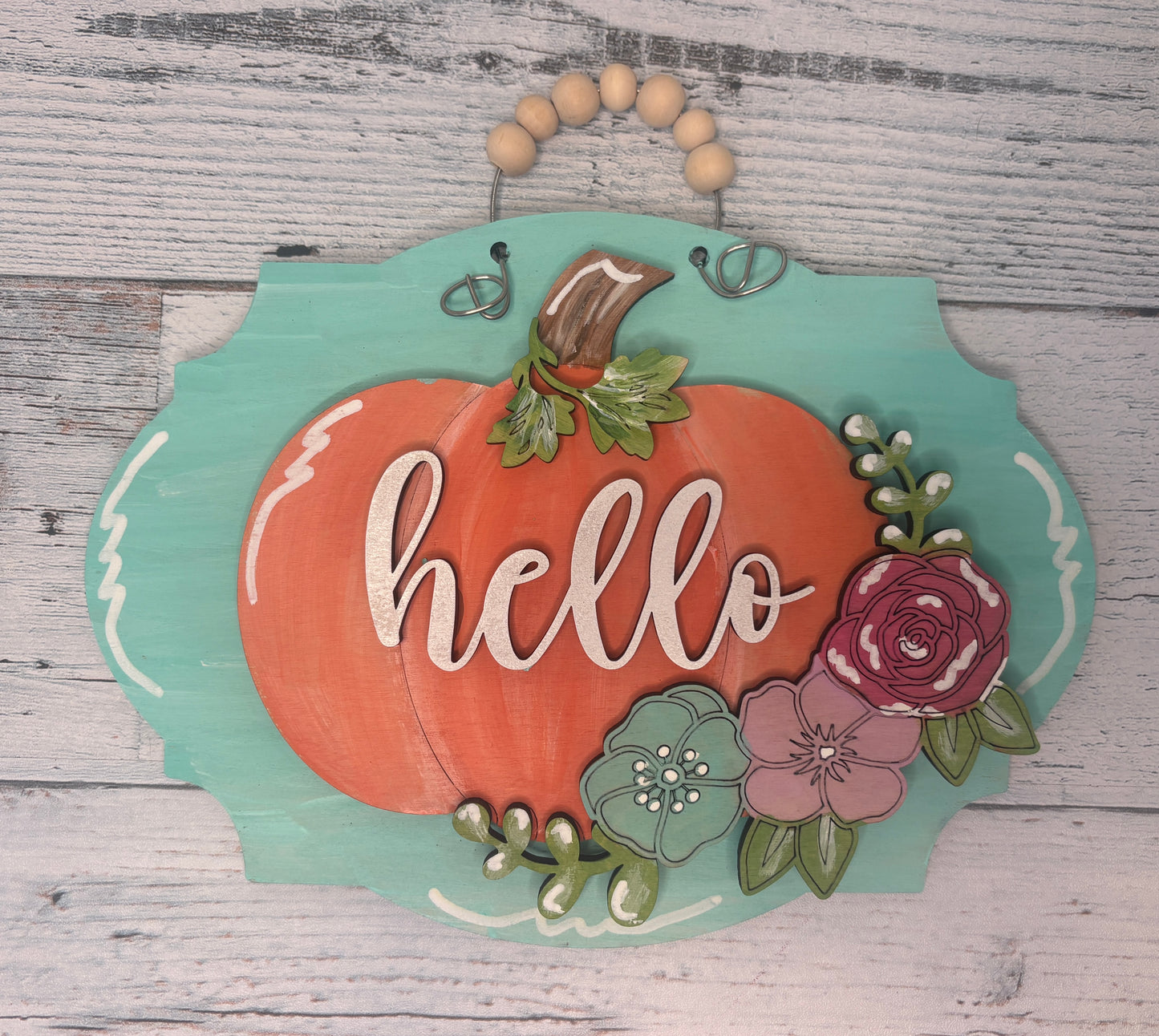 Hello Pumpkin DIY Craft Kit for Kids – Fall Wood Sign Painting Activity