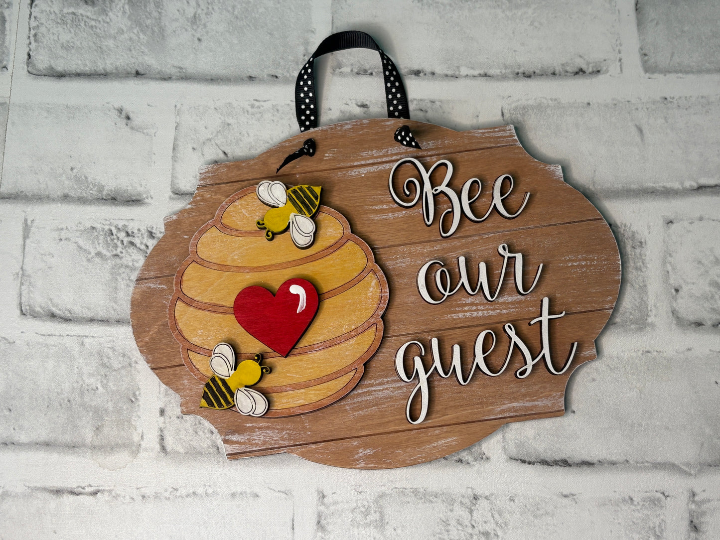Bee Our Guest DIY Mini Sign Kit | Paint Your Own Beehive Welcome Sign