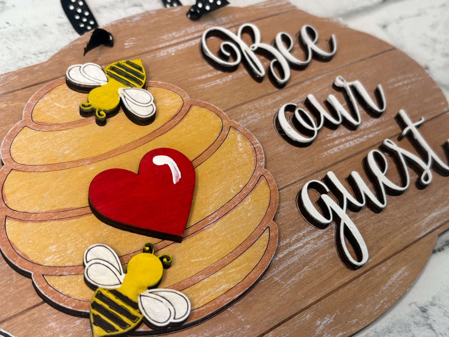 Bee Our Guest DIY Mini Sign Kit | Paint Your Own Beehive Welcome Sign