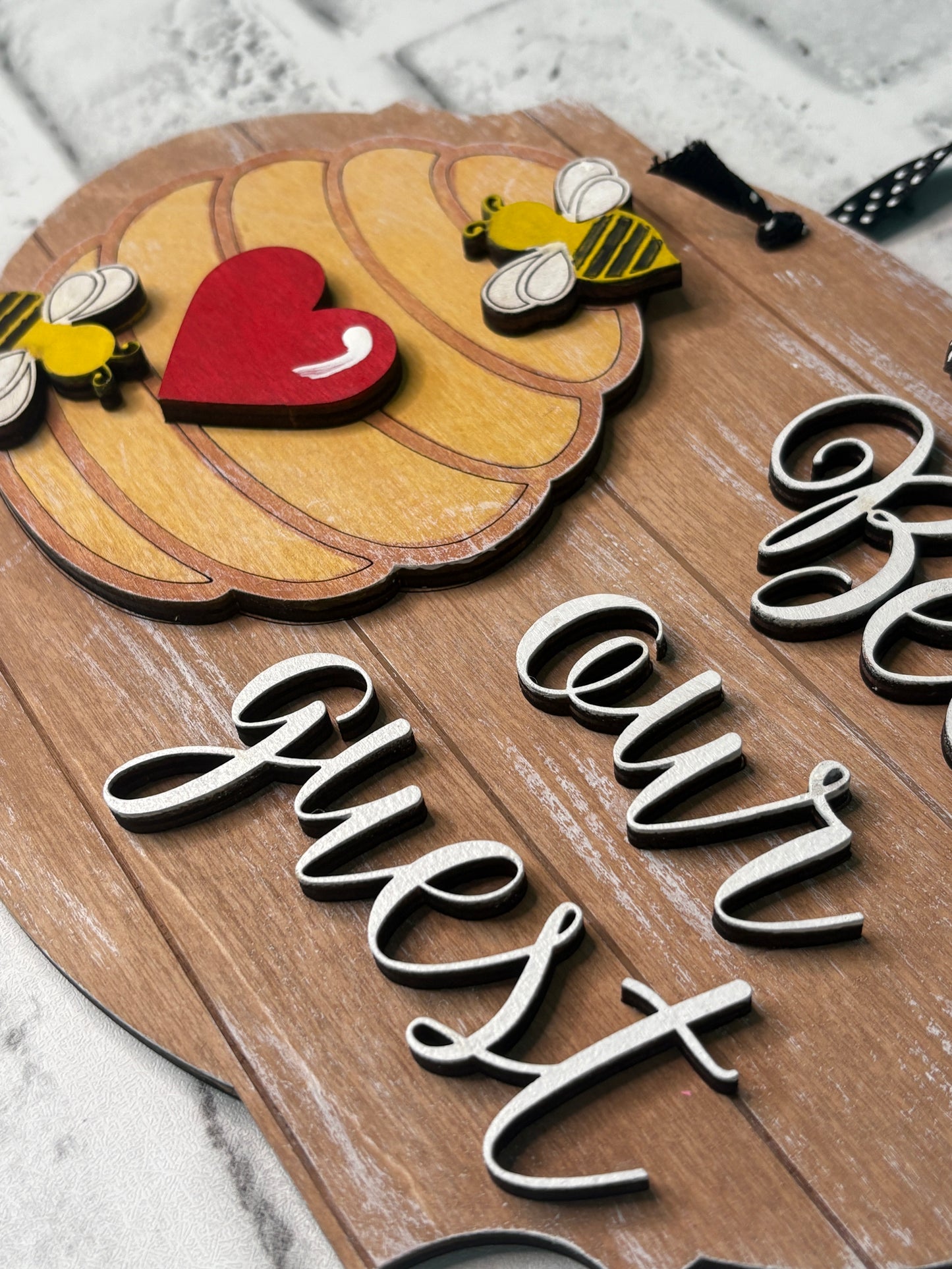 Bee Our Guest DIY Mini Sign Kit | Paint Your Own Beehive Welcome Sign
