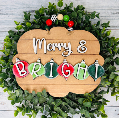 Merry & Bright Hanging  Sign