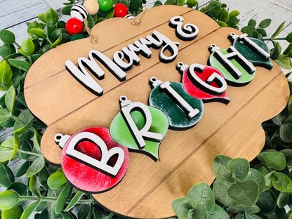 Merry & Bright Hanging  Sign