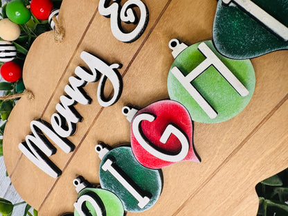 Merry & Bright Hanging  Sign