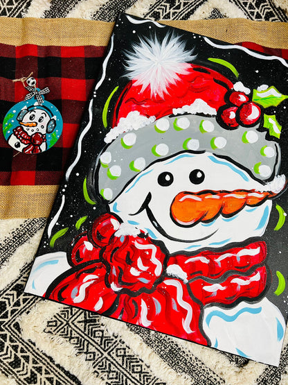 DIY Canvas Paint Party Kit - Joyful Snowman