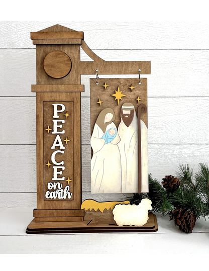 Nativity Scene Interchangeable Post Sign  - DIY Insert for the Arm Post