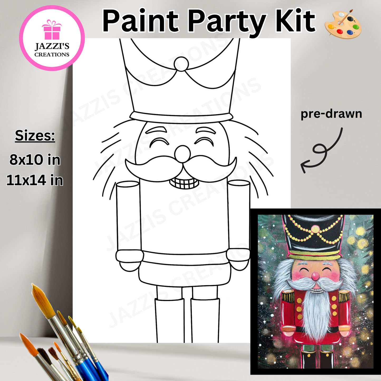 Nutcracker DIY Canvas Paint Party Kit