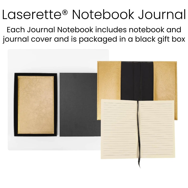 Laserette Notebook Journal set with notebook, cover, and black gift box at jazzis creations in orange park, fl