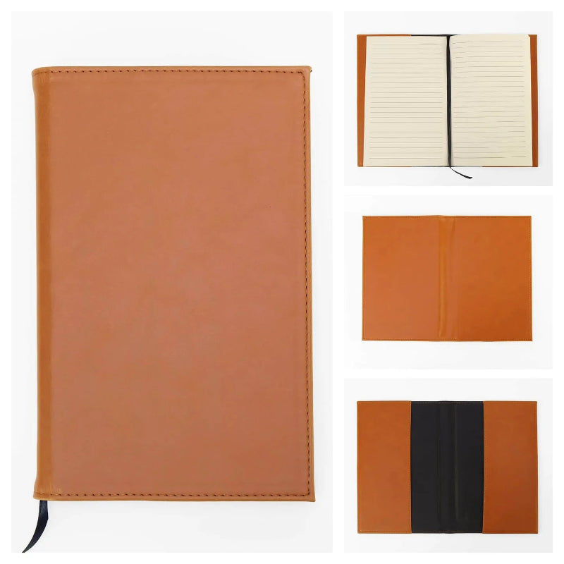 Brown leather notebook with open pages at jazzis creations in orange park fl