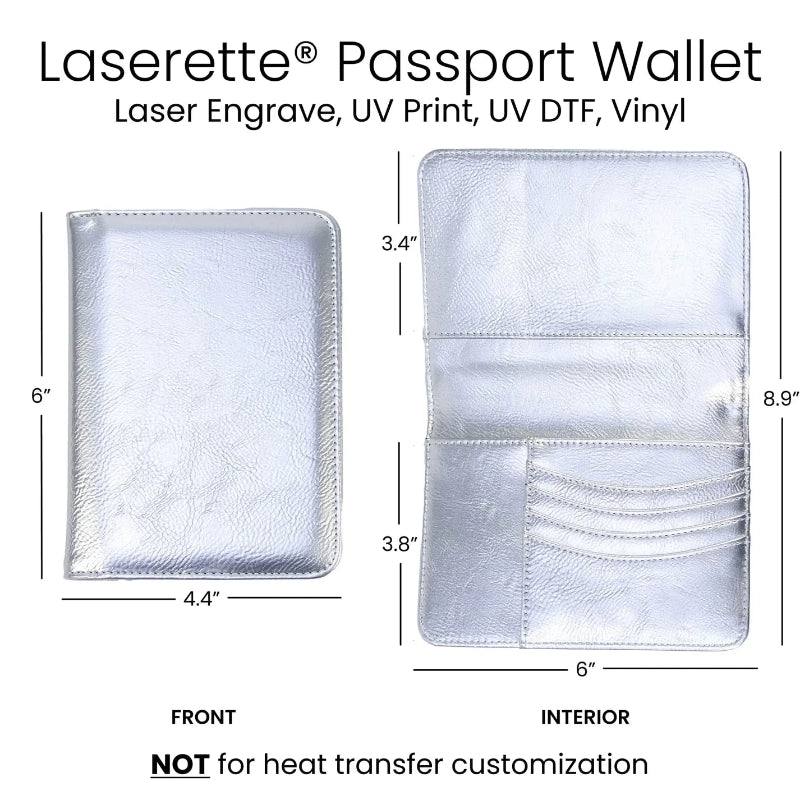 Custom engraved RFID travel passport holder by Jazzi’s Creations with curved card slots and cash pocket for business travelers