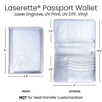 Custom engraved RFID travel passport holder by Jazzi’s Creations with curved card slots and cash pocket for business travelers