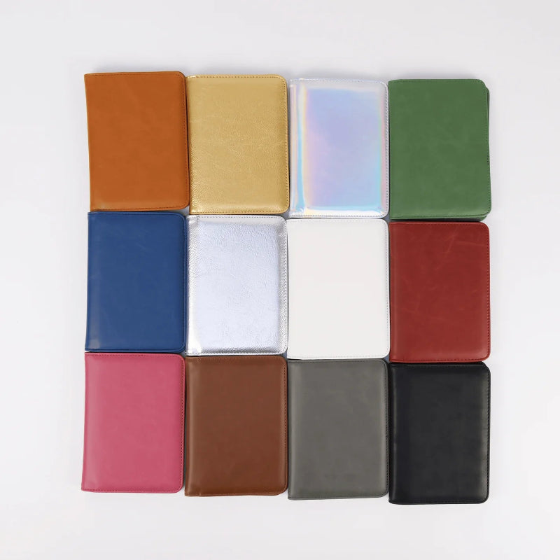Grid of various colored leather wallets at jazzis creations in orange park fl