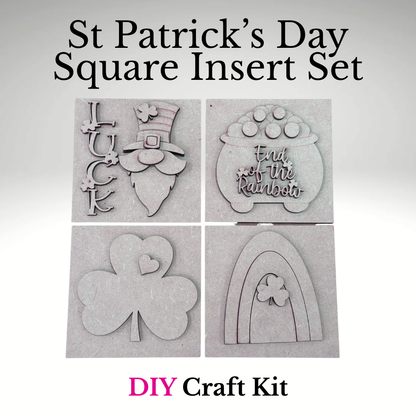 St. Patrick's Day Interchangeable Square Insert Set – St. Patrick’s Day DIY Wood Blanks