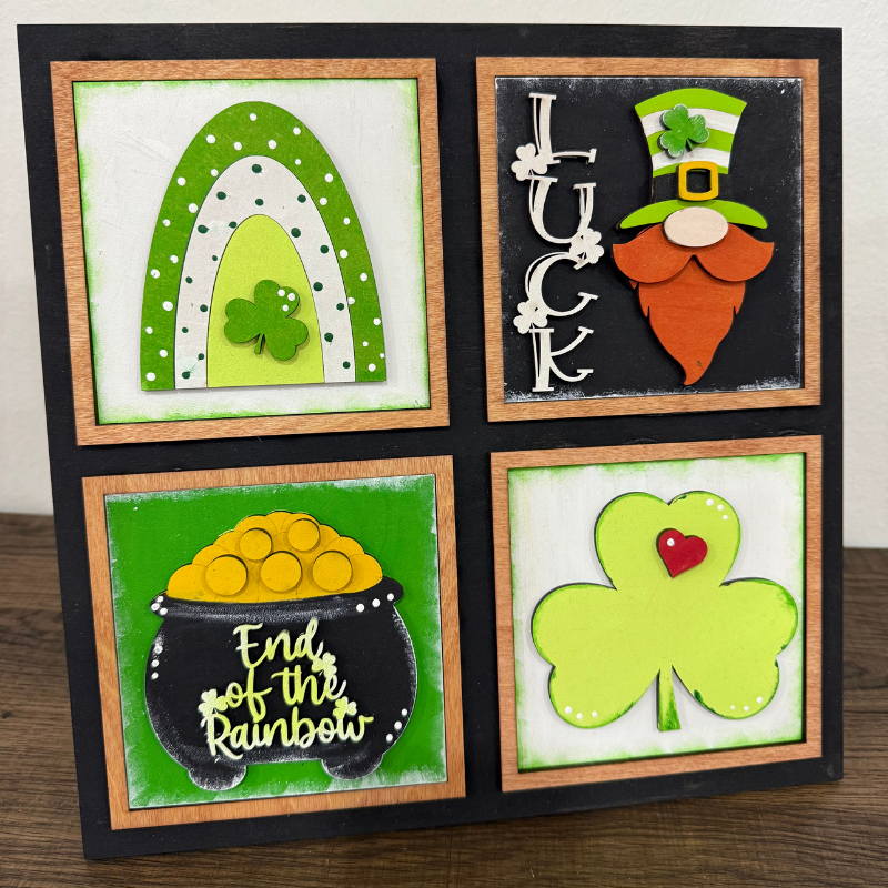 St. Patrick's Day Interchangeable Square Insert Set – St. Patrick’s Day DIY Wood Blanks
