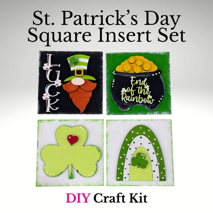 St. Patrick's Day Interchangeable Square Insert Set – St. Patrick’s Day DIY Wood Blanks