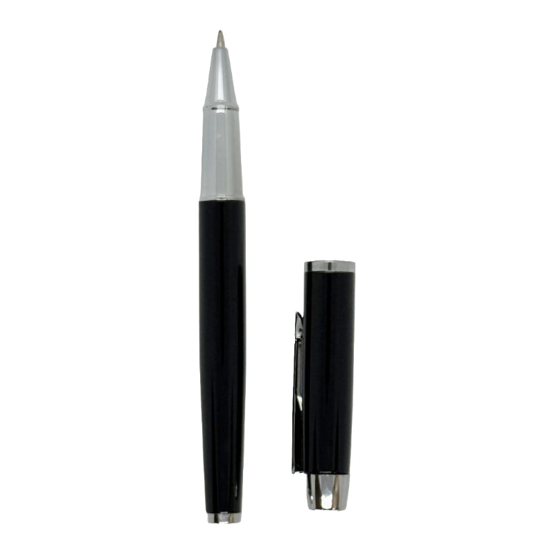 Luxury black stainless steel engraved pen by Jazzi’s Creations for corporate executive gifts and business branding