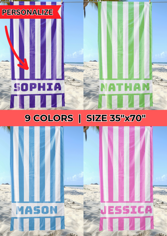 Personalized Stripe Towel