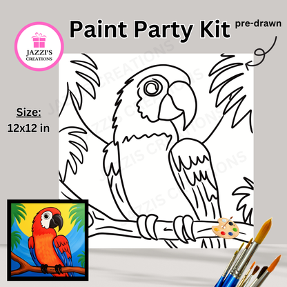 DIY Canvas Paint Party Kit - Parrott