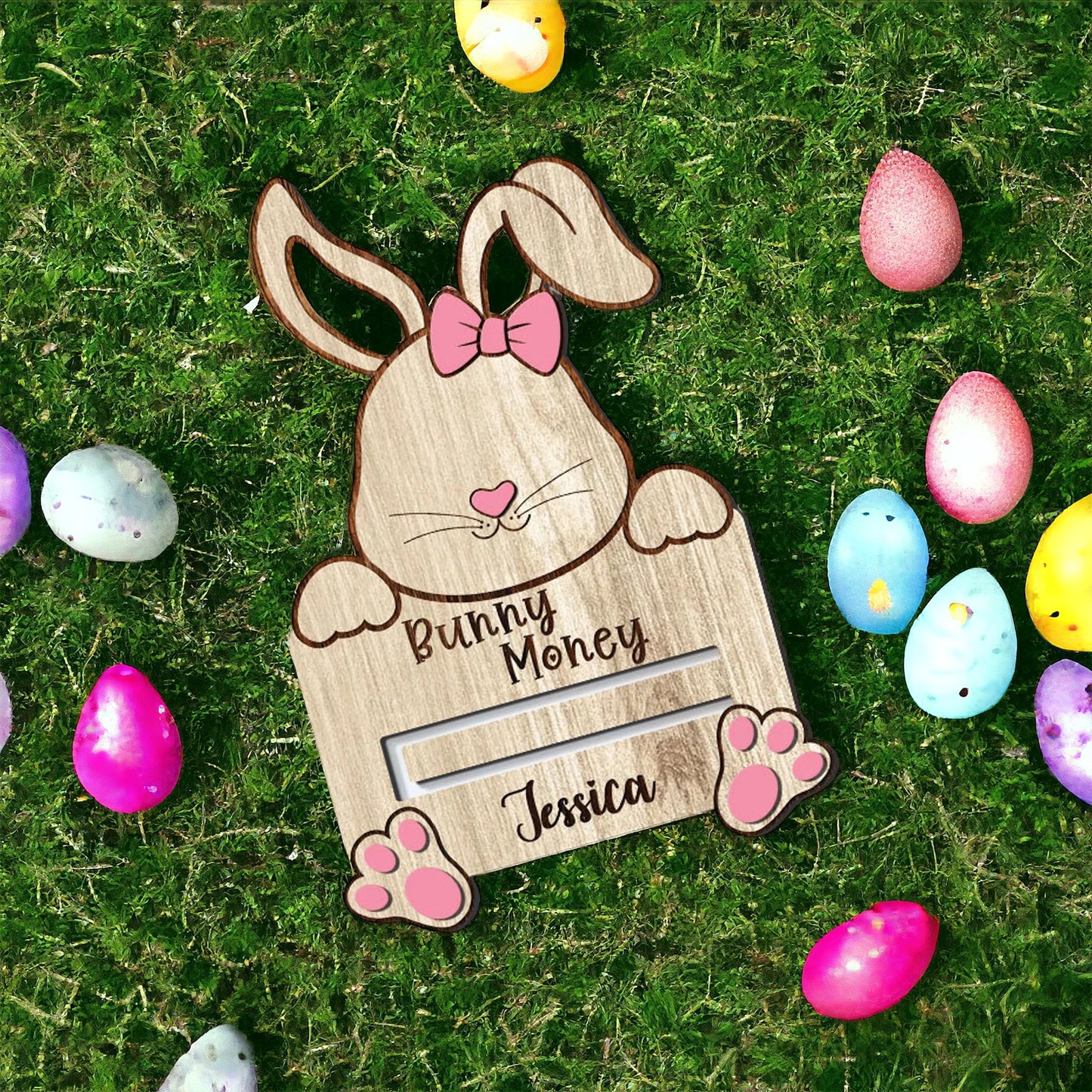 Personalized Easter Bunny Money Holder