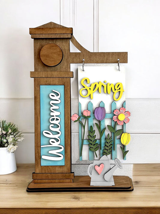 Welcome Spring Interchangeable Post Sign  - DIY Insert for the Arm Post