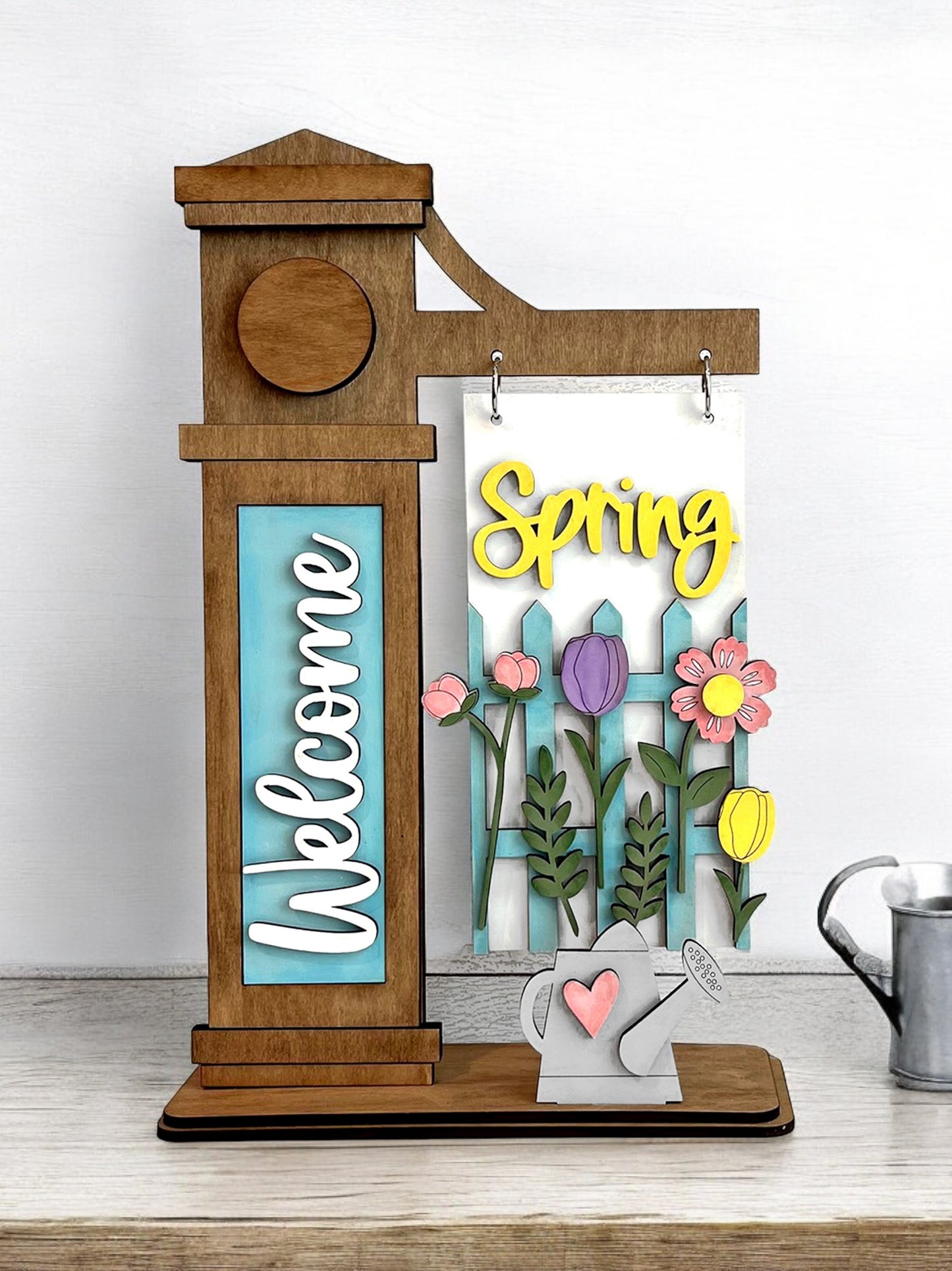 Welcome Spring Interchangeable Post Sign  - DIY Insert for the Arm Post