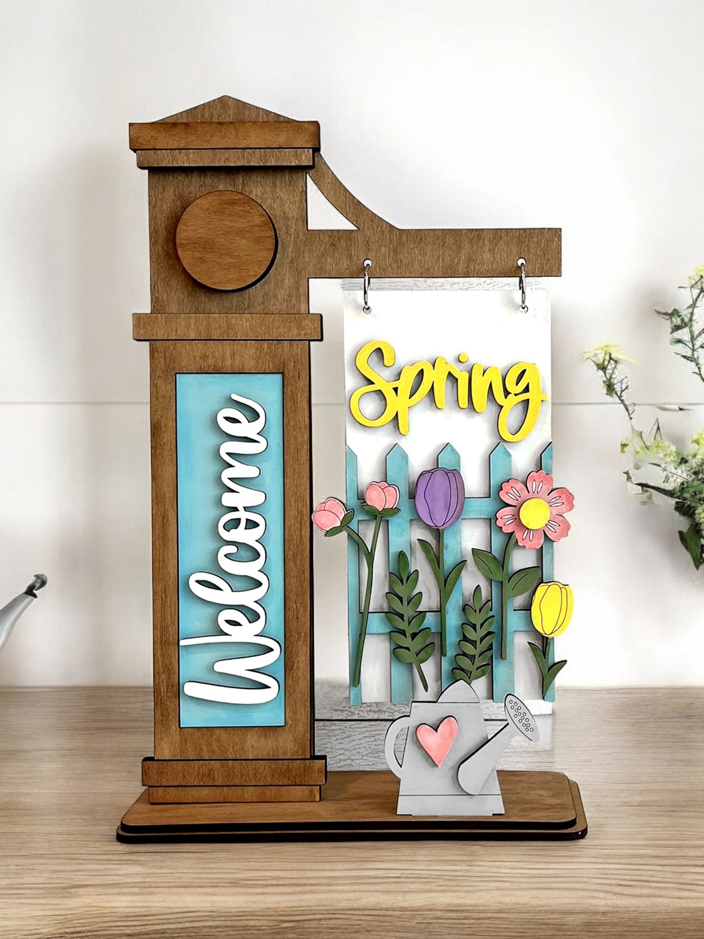 Welcome Spring Interchangeable Post Sign  - DIY Insert for the Arm Post