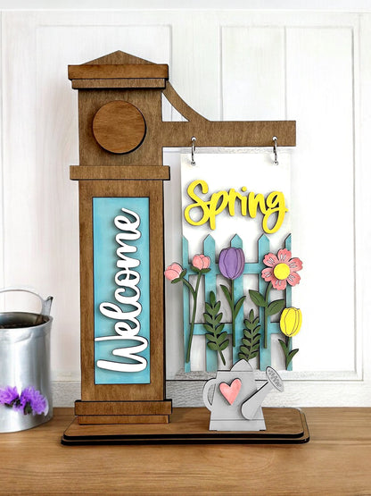 Welcome Spring Interchangeable Post Sign  - DIY Insert for the Arm Post