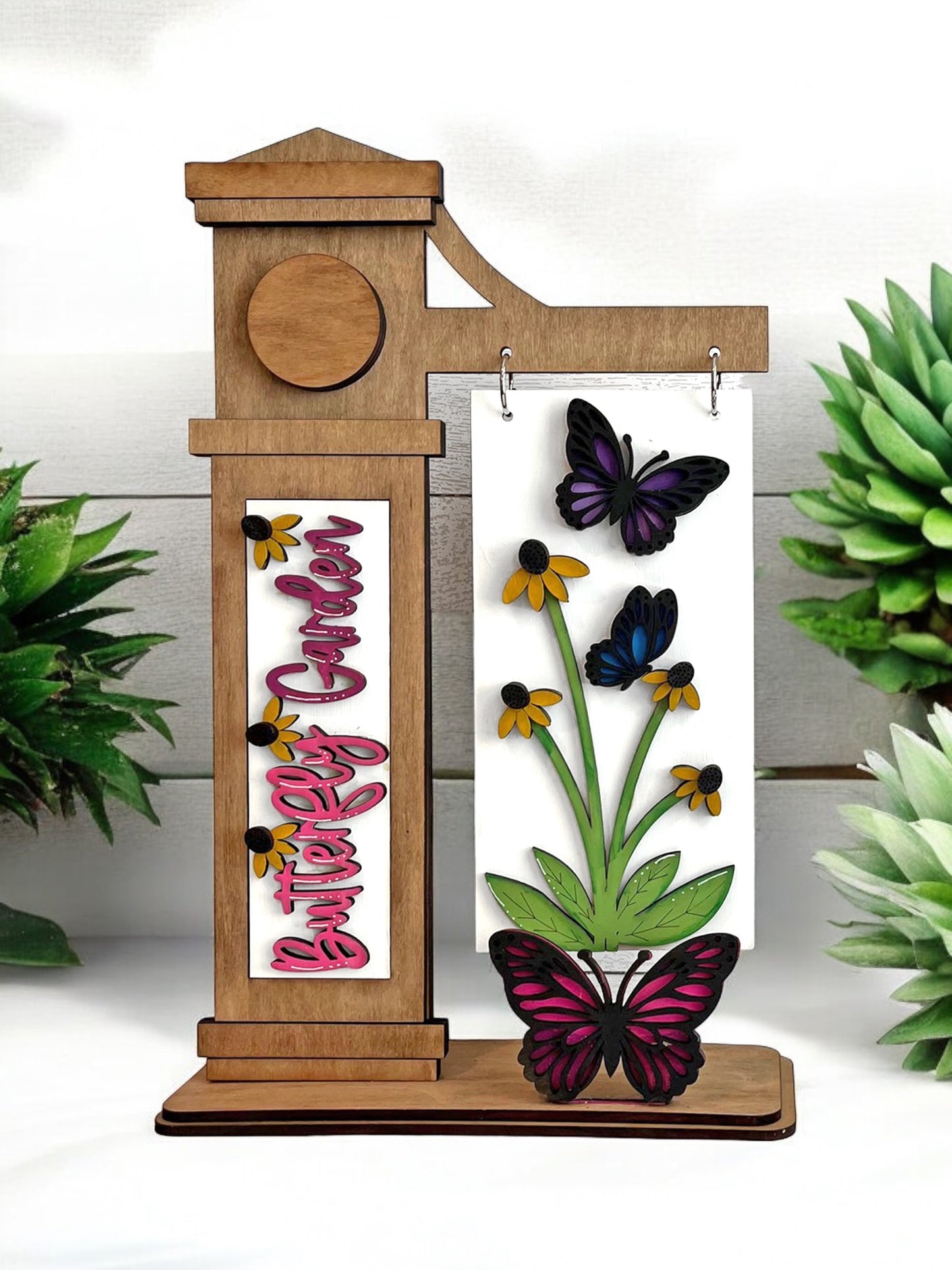 Butterfly Garden Interchangeable Post Sign  - DIY Insert for the Arm Post