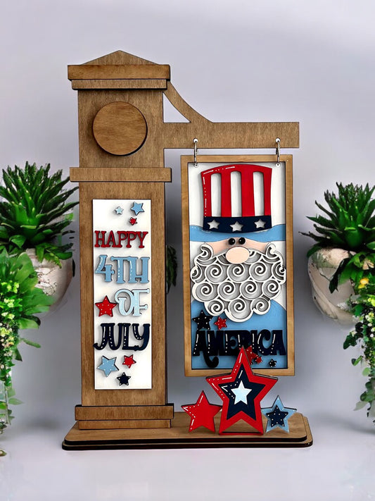 Happy 4th of July Interchangeable Post Sign  - DIY Insert for the Arm Post