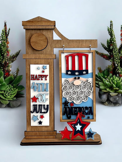 Happy 4th of July Interchangeable Post Sign  - DIY Insert for the Arm Post