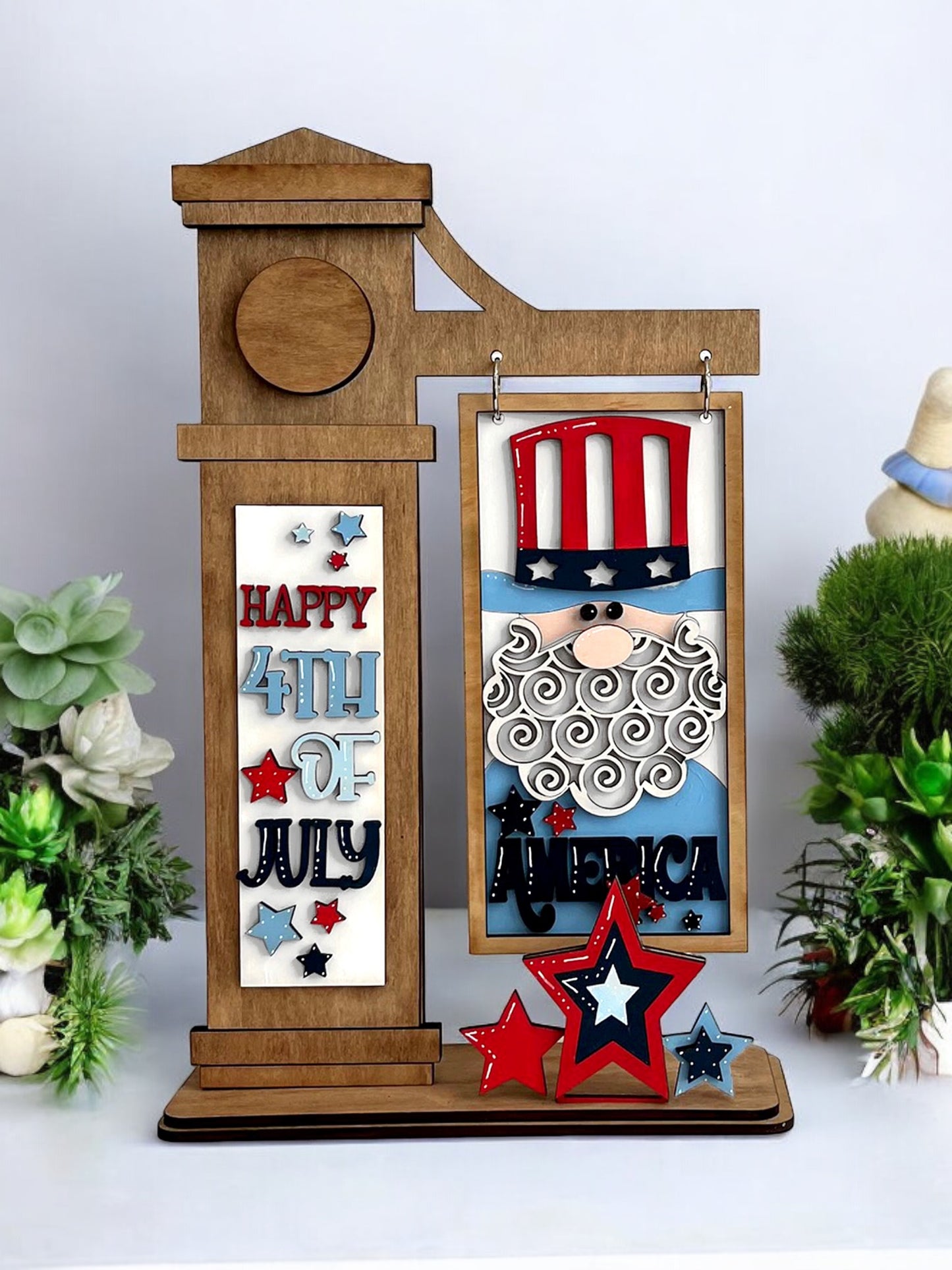 Happy 4th of July Interchangeable Post Sign  - DIY Insert for the Arm Post