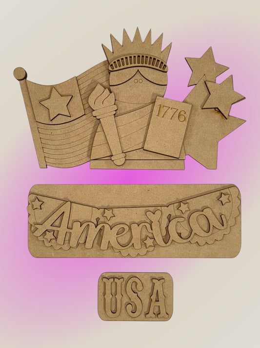 DIY 4th of July Lady Liberty Truck Insert – Patriotic Farmhouse Decor | No Glue Needed